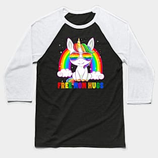 Free Mom Hugs LGBT Mom Mama Unicorn Baseball T-Shirt